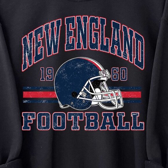 New England Football Retro Style Crewneck Sweatshirt 91 - Picture 2 of 5